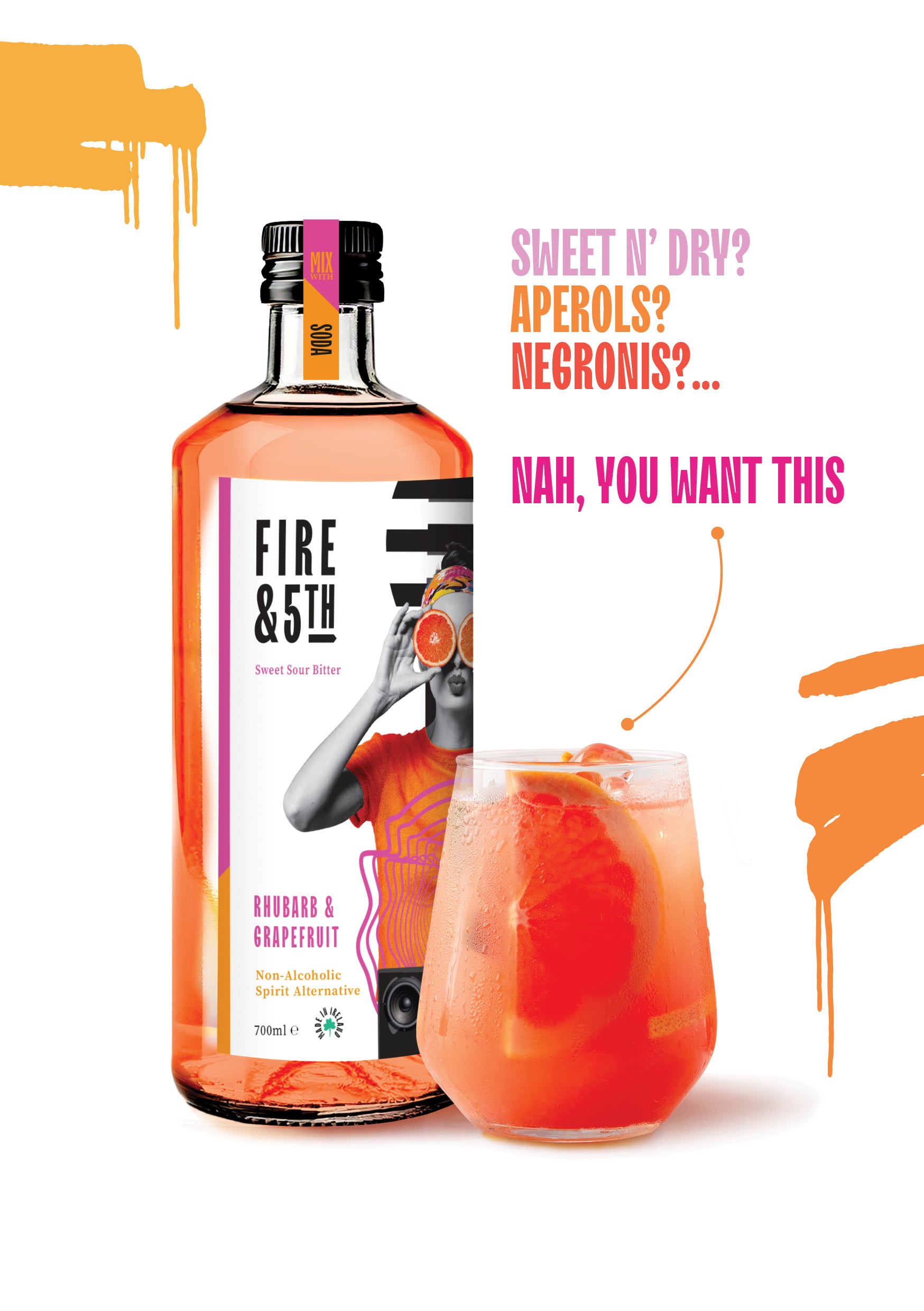 Fire&5th - Rhubarb & Grapefruit - Non Alcoholic Spirit Alternative (simply add soda water)